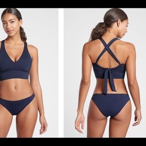 Athleta longline plunge bikini top small
